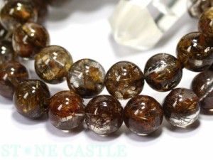 ☆高品質☆【天然石 ブレスレット】マイカ(雲母)入りルチルクォーツ (3A) (約11.5〜12mm) (ケース付) パワーストーン 母の日 ギフト