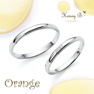 ドラマ着用 刻印無料 結婚指輪 Honey B ハニーブライド Orange マリッジリング シンプル 定番 甲丸 ライン プラチナ プラチナ900 Pt900