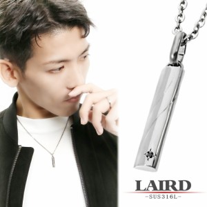 LAIRD レアド 天然 ブラックダイヤモンド スティック ステンレス メンズネックレス 金属アレルギーフリー ネックレス ペンダント アクセ