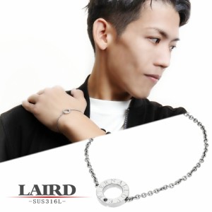 LAIRD レアド 天然 ダイヤモンド リング ステンレス メンズブレスレット 金属アレルギーフリー ブレスレット ブレス 腕輪 アクセサリー 