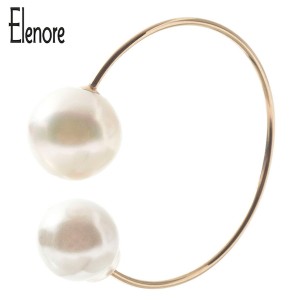 Elenore Jewelry 10金パールリバースフープピアス 片耳用 エレノアジュエリー K10 ゴールド ピアス C型 あこやパール あこや真珠 アコヤ