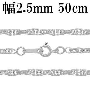 シルバーチェーン ネックレス チェーン ロープチェーン 幅約2.5mm 50cm/シルバー925 ネックレス チェーンのみ メンズ