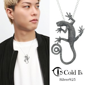 Cold Is ブラック ツリーモニター ペンダントトップ ネックレス シルバー925 シルバーアクセサリー ホソオオトカゲ モニター トカゲ