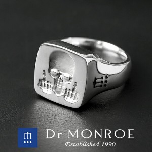 Dr MONROE ドクターモンロー スカル シーリングスタンプ リング スモール 7号〜17号 印台 シルバーリング 指輪 メンズリング シルバー