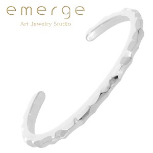 emerge エマージュ ランダムエッジ バングル S シルバーバングル シルバー シルバー925 シルバーアクセ 槌目 凸凹 ハンマー シンプル