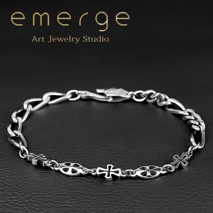 emerge エマージュ クロス チェーン ブレスレット S〜Lサイズ シルバーブレスレット メンズブレスレット シルバー シルバー925 シルバー 