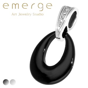 emerge エマージュ ドロップ オニキス ペンダントトップ チェーンなし シルバー ブラック ネックレストップ ペンダント トップ ヘッド