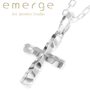 emerge エマージュ ランダム エッジ クロス ペンダント M チェーン付き シルバー シルバーネックレス ネックレス シルバー925 シルバー