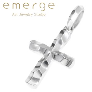 emerge エマージュ ランダム エッジ クロス ペンダントトップ M チェーンなし シルバー ネックレストップ ペンダント トップ ヘッド