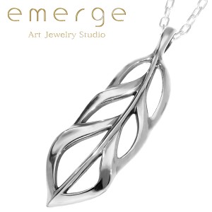 emerge エマージュ スケルトン フェザー ペンダント L チェーン付き シルバーネックレス シルバー ネックレス 羽 羽根 シルバー925