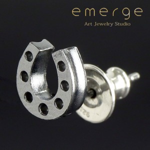 emerge エマージュ ホースシュー スタッドピアス 1P 片耳用 馬蹄 ピアス シルバーピアス メンズピアス シルバー シルバー925 シルバー