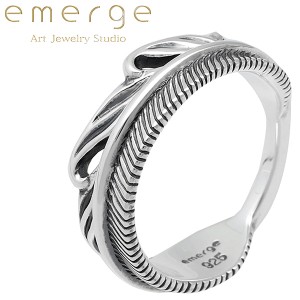 emerge エマージュ フェザー リング 10〜24号 指輪 羽根 シルバーリング メンズリング シルバー シルバー925 シルバーアクセ 羽 シンプル