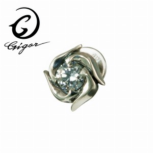 GIGOR ジゴロウ ナローピアス NARROW series ナローシリーズ 曲線 ラウンド 丸い キュービックジルコニア CZ ギフト ピアス メンズ 片耳