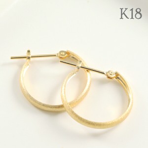 18金フープピアス　ゴールド　リングピアス　1.5x30mm ペア　18K 新品