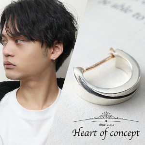 HEART OF CONCEPT ライン フープピアス 1P 片耳用 シルバー925 K10 ハートオブコンセプト フープ ピアス メンズ シルバーピアス メンズピ