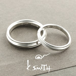 K-SMITH シンプル ライン ペアリング 7〜19号 リング 指輪 お揃い おそろい セット シルバー925 シルバーリング 線 ボーダー スタイリッ