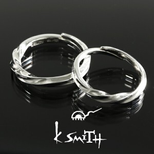 K-SMITH シンプル ツイスト ペアリング 6〜19号 リング 指輪 お揃い おそろい セット シルバー925 シルバーリング ウェーブ ねじり スタ