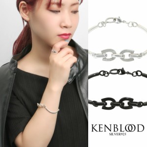 KENBLOOD 馬蹄 ダイヤモンド ペアブレスレット ペアバングル S M ペアアクセサリー ペアジュエリー ペア セット おそろい お揃い シルバ