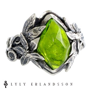 LYLY ERLANDSSON the ARIA Olive green オリーブグリーン リング 7号〜25号 リリーエルランドソン 指輪 アリア シルバー925 海外