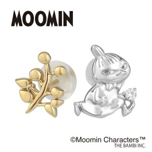 ムーミン リトルミイ 金のリーフ アシンメトリー スタッドピアス 2P 両耳用 シルバー925 ピアス 公式 MOOMIN ちびのミイ ムーミングッズ 