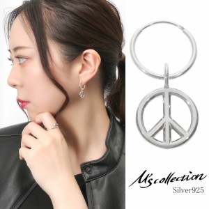 Ms collection エムズコレクション OFF THE WALL ピースマーク ピアス 1P 片耳用 シルバー925 フープピアス イヤリング シルバーアクセサ