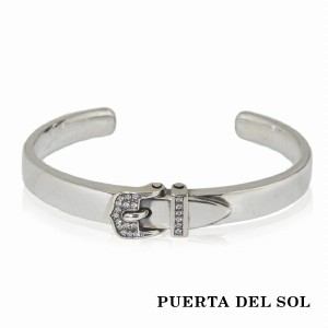 PUERTA DEL SOL ベルト バックル バングル ジルコニア シルバー950 ユニセックス シルバーアクセサリー 銀 SV950 ブリタニアシルバー ブ