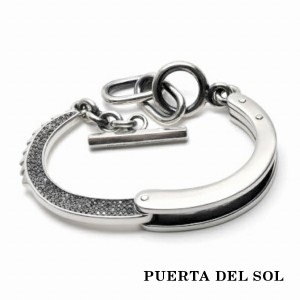 PUERTA DEL SOL 手錠 アバンギャルド ブレスレット ブラック シルバー950 ユニセックス シルバーアクセサリー 銀 SV950 ブリタニアシルバ