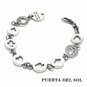 PUERTA DEL SOL トランプ フォアスーツ シルエット ブレスレット シルバー950 ユニセックス シルバーアクセサリー 銀 SV950 ブリタニアシ