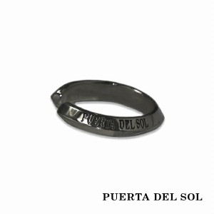 PUERTA DEL SOL ブランドロゴ 13mm イヤーカフ ブラック シルバー950 チタンコーティング ユニセックス シルバーアクセサリー 銀 SV950