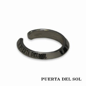 PUERTA DEL SOL ブランドロゴ 15.3mm イヤーカフ ブラック シルバー950 チタンコーティング ユニセックス シルバーアクセサリー 銀 SV950