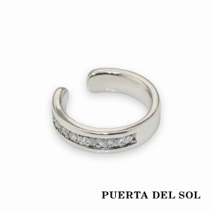 PUERTA DEL SOL フラット ストーン イヤーカフ シルバー950 ユニセックス シルバーアクセサリー 銀 SV950 ブリタニアシルバー 人気 ブラ