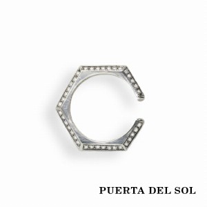 PUERTA DEL SOL シャープエッジ イヤーカフ ジルコニア シルバー950 ユニセックス シルバーアクセサリー 銀 SV950 ブリタニアシルバー 人