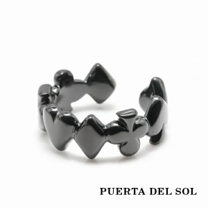 PUERTA DEL SOL トランプ フォアスーツ イヤーカフ ブラック シルバー950 チタンコーティング ユニセックス シルバーアクセサリー 銀 SV9