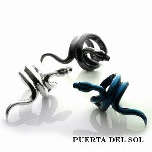 PUERTA DEL SOL スネーク イヤーカフ シルバー950 チタンコーティング ユニセックス シルバーアクセサリー 銀 SV950 ブリタニアシルバー 