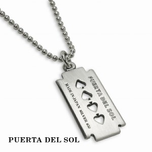 PUERTA DEL SOL パンクファッション カミソリ ネックレス(チェーン付き) シルバー950 ユニセックス シルバーアクセサリー 銀 SV950