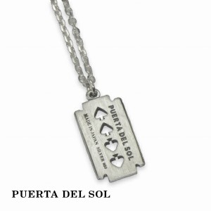 PUERTA DEL SOL パンクファッション カミソリ ネックレス(チェーン付き) シルバー950 ユニセックス シルバーアクセサリー 銀 SV950