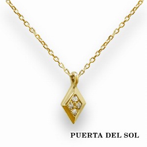 PUERTA DEL SOL トランプ 図柄 ダイヤ ネックレス(チェーン付き) イエローゴールド K18 18金 ユニセックス ゴールドアクセサリー チェー