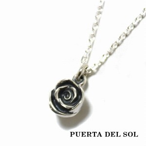 PUERTA DEL SOL バラモチーフ チャーム ネックレス(チェーン付き) シルバー950 ユニセックス シルバーアクセサリー 銀 SV950 ブリタニア