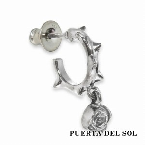 PUERTA DEL SOL Swing Rose イバラ 薔薇 スウィング ピアス シルバー950 ユニセックス シルバーアクセサリー 銀 SV950 ブリタニアシルバ