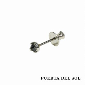 PUERTA DEL SOL One Grain 強い意志 永遠の絆 一粒 ピアス ブラックダイヤモンド シルバー950 ユニセックス シルバーアクセサリー 銀 SV9