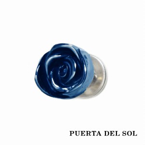 PUERTA DEL SOL バラ 薔薇 ピアス ブルー シルバー950 チタンコーティング ユニセックス シルバーアクセサリー 銀 SV950 ブリタニアシル