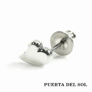 PUERTA DEL SOL トランプ ハート シルバー ピアス シルバー950 ユニセックス シルバーアクセサリー 銀 SV950 ブリタニアシルバー ピアス 