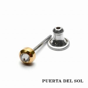 PUERTA DEL SOL イエローゴールド キュレット ダイヤモンド ピアス イエローゴールド K18 18金 ユニセックス ゴールドアクセサリー ピア