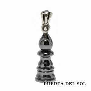 PUERTA DEL SOL チェスシリーズ ビショップ ペンダント(チェーンなし) シルバー950 チタンコーティング ユニセックス シルバーアクセサリ