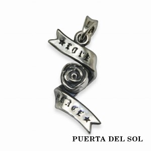 PUERTA DEL SOL リボン バラ 薔薇 ペンダント(チェーンなし) シルバー950 ユニセックス シルバーアクセサリー 銀 SV950 ブリタニアシルバ