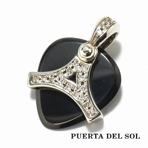 PUERTA DEL SOL ギターピック パヴェ ダイヤモンド ペンダント(チェーンなし) ブラック シルバー950 チタンコーティング ユニセックス