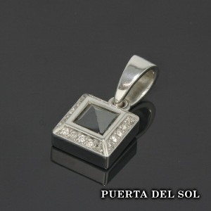 PUERTA DEL SOL ヘマタイトスタッズ ダイヤモンド ブラックダイヤモンド ペンダント(チェーンなし) シルバー950 ユニセックス シルバーア