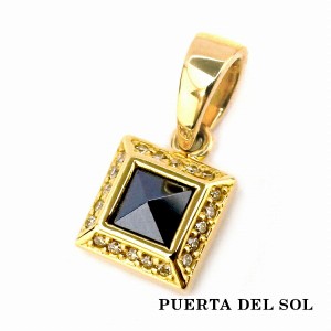 PUERTA DEL SOL ヘマタイトスタッズ ダイヤモンド ペンダント(チェーンなし) ゴールド K18 18金 ユニセックス ゴールドアクセサリー ペン