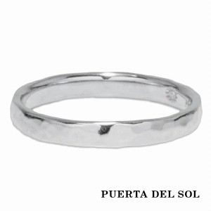 PUERTA DEL SOL ハンマーパターン リング(5号〜23号) シルバー950 ユニセックス シルバーアクセサリー 銀 SV950 ブリタニアシルバー シル