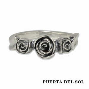PUERTA DEL SOL Three Rose 花弁 ローズ 薔薇 バラ リング(7号〜23号) シルバー950 ユニセックス シルバーアクセサリー 銀 SV950 ブリタ